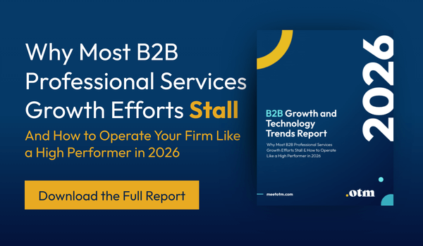 Why Most B2B Professional Services Growth Efforts Stall & How to Operate Like a High-Performer in 2026 Cover Image and photo of report
